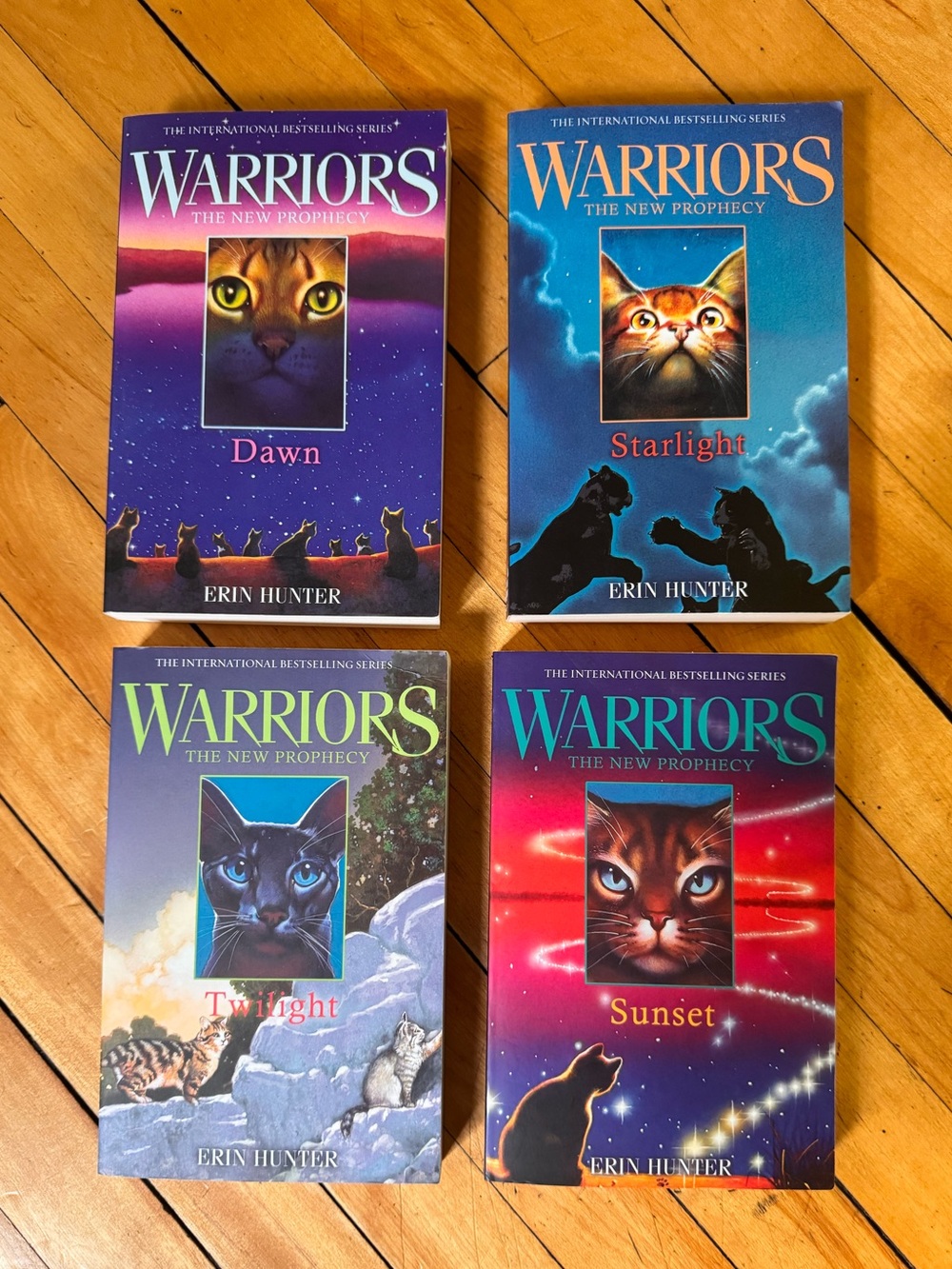 Warriors The New Prophecy set of 4 paperback books by Erin Hunter